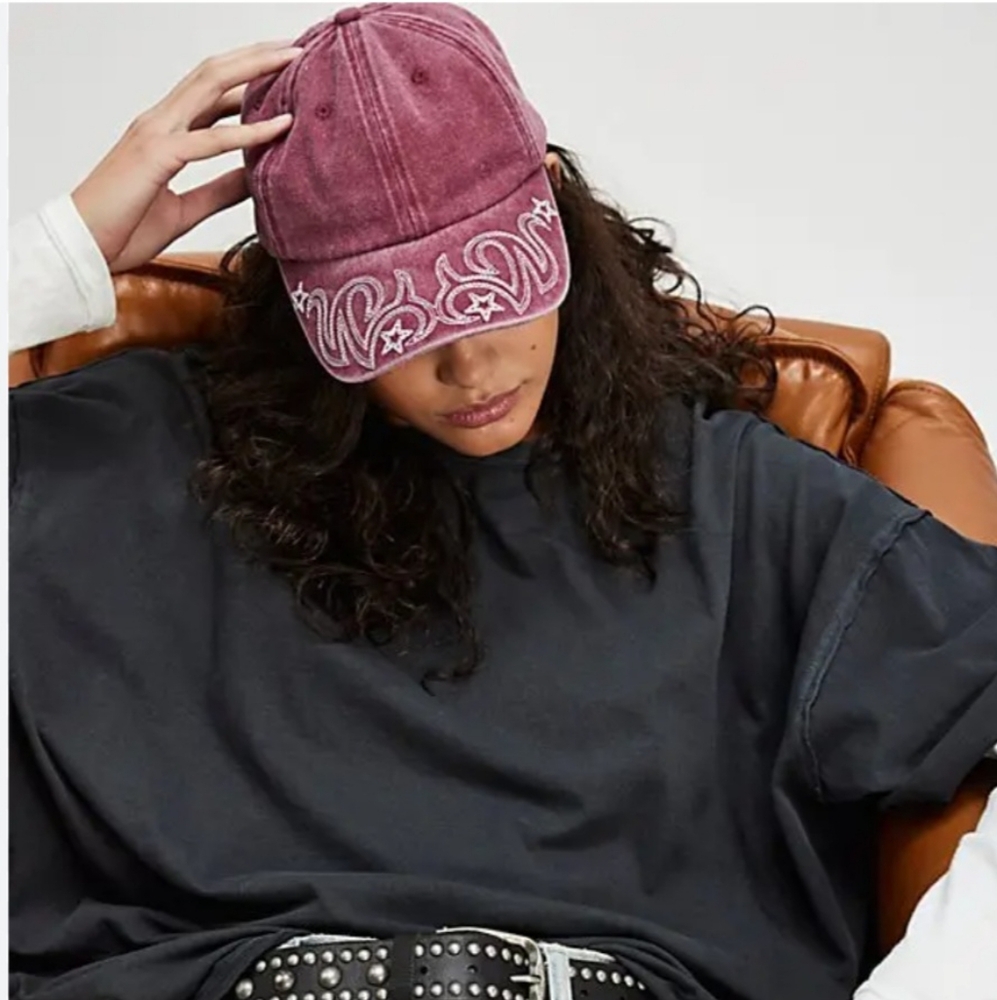 Free People Reiko Washed Baseball Cap | Washed Red | MSRP $38